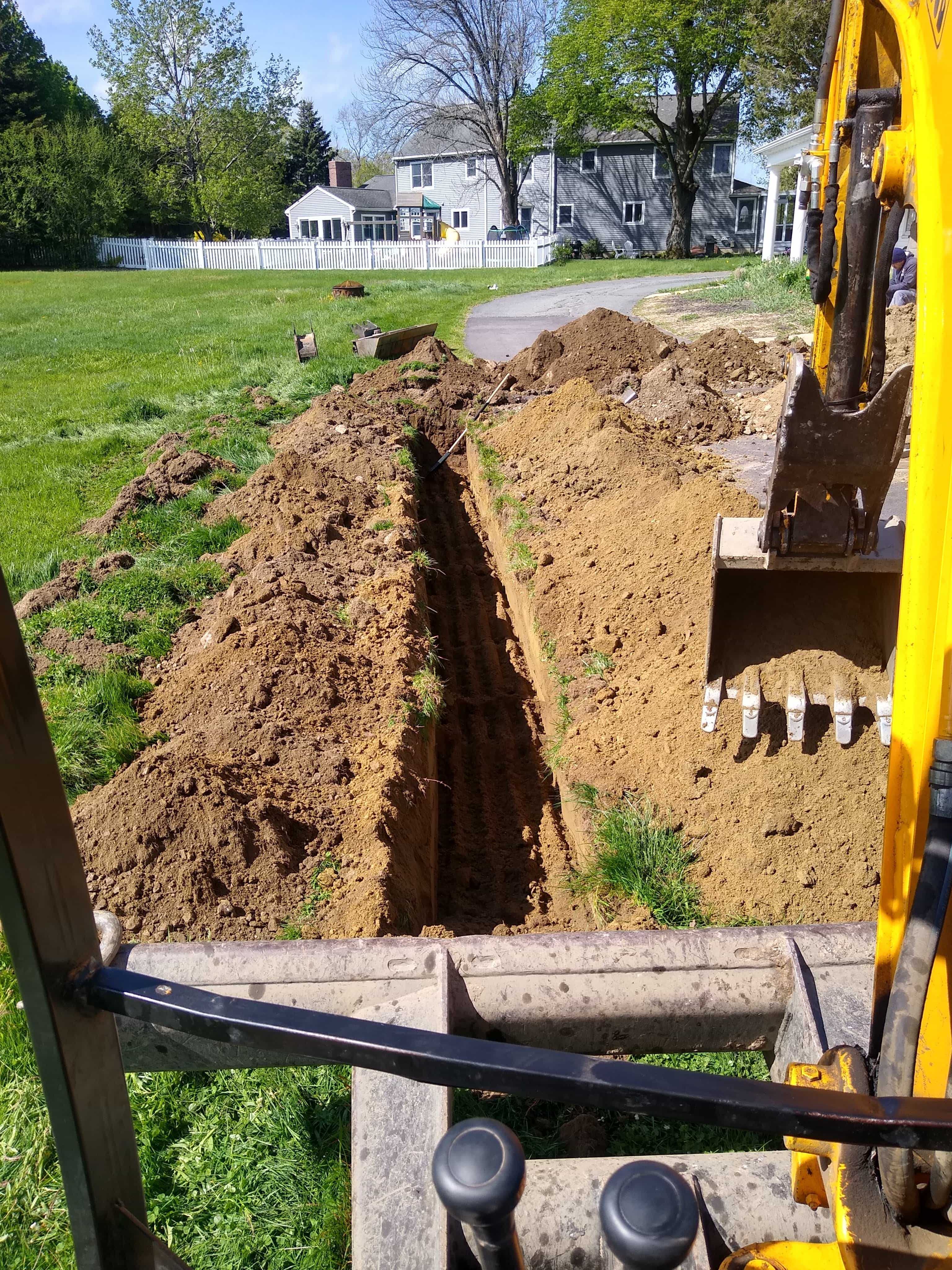 Dug trench for utilities