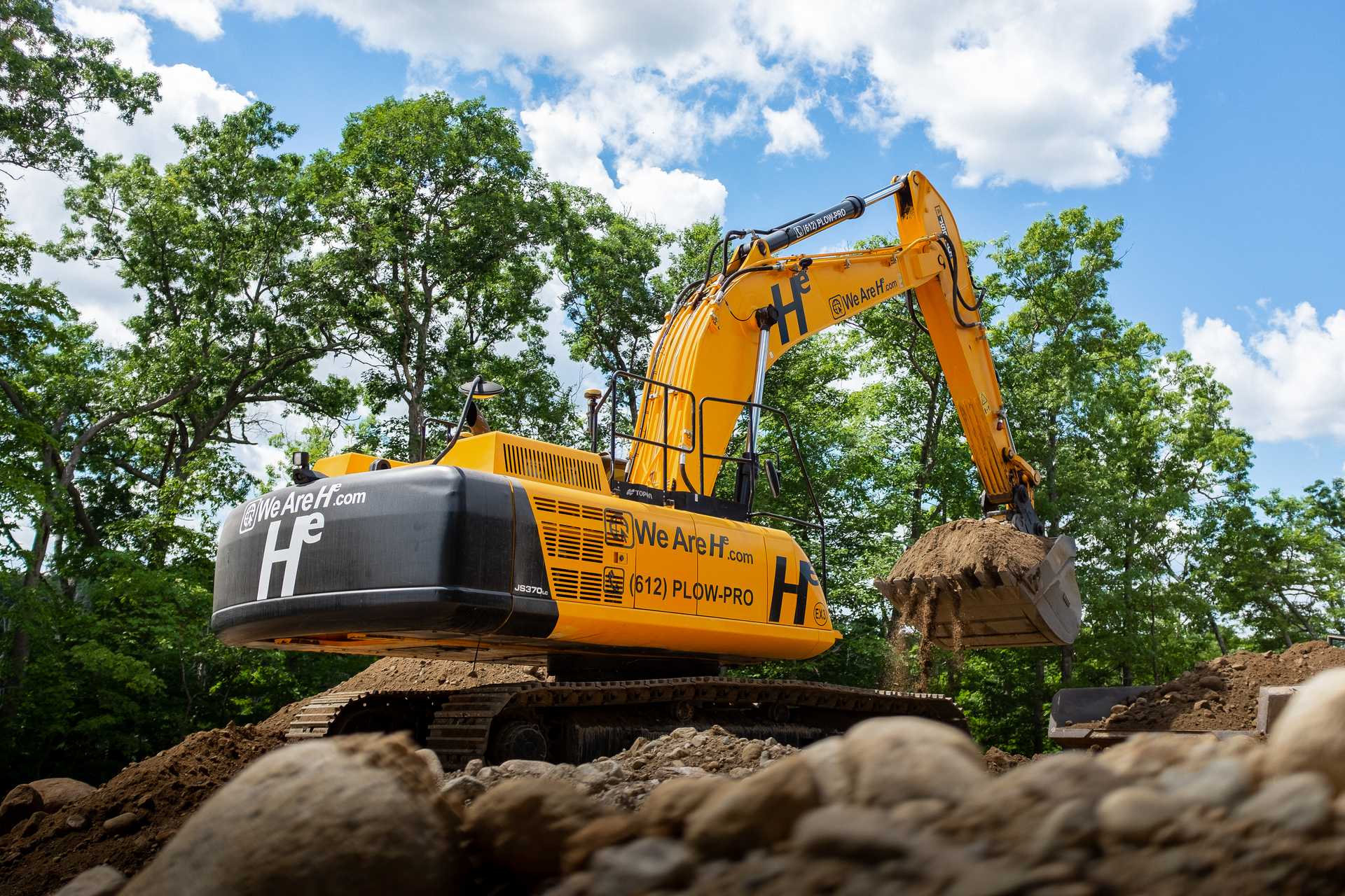 Hunter Environmental Excavator digging for a foundation